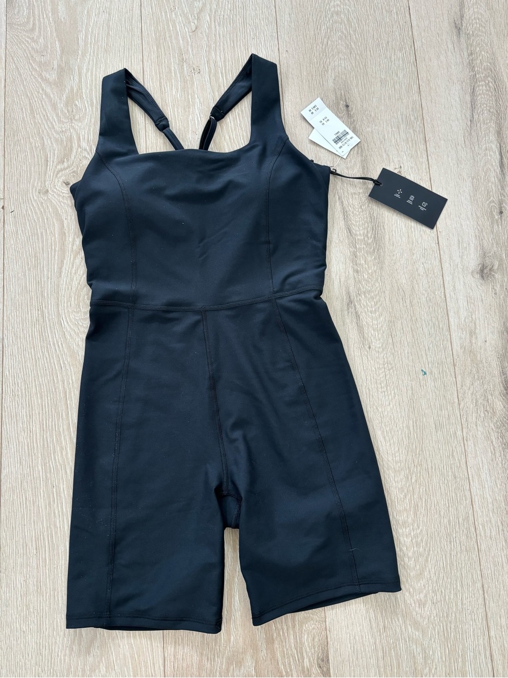 NWT Abercrombie YPB Black Active Short Romper